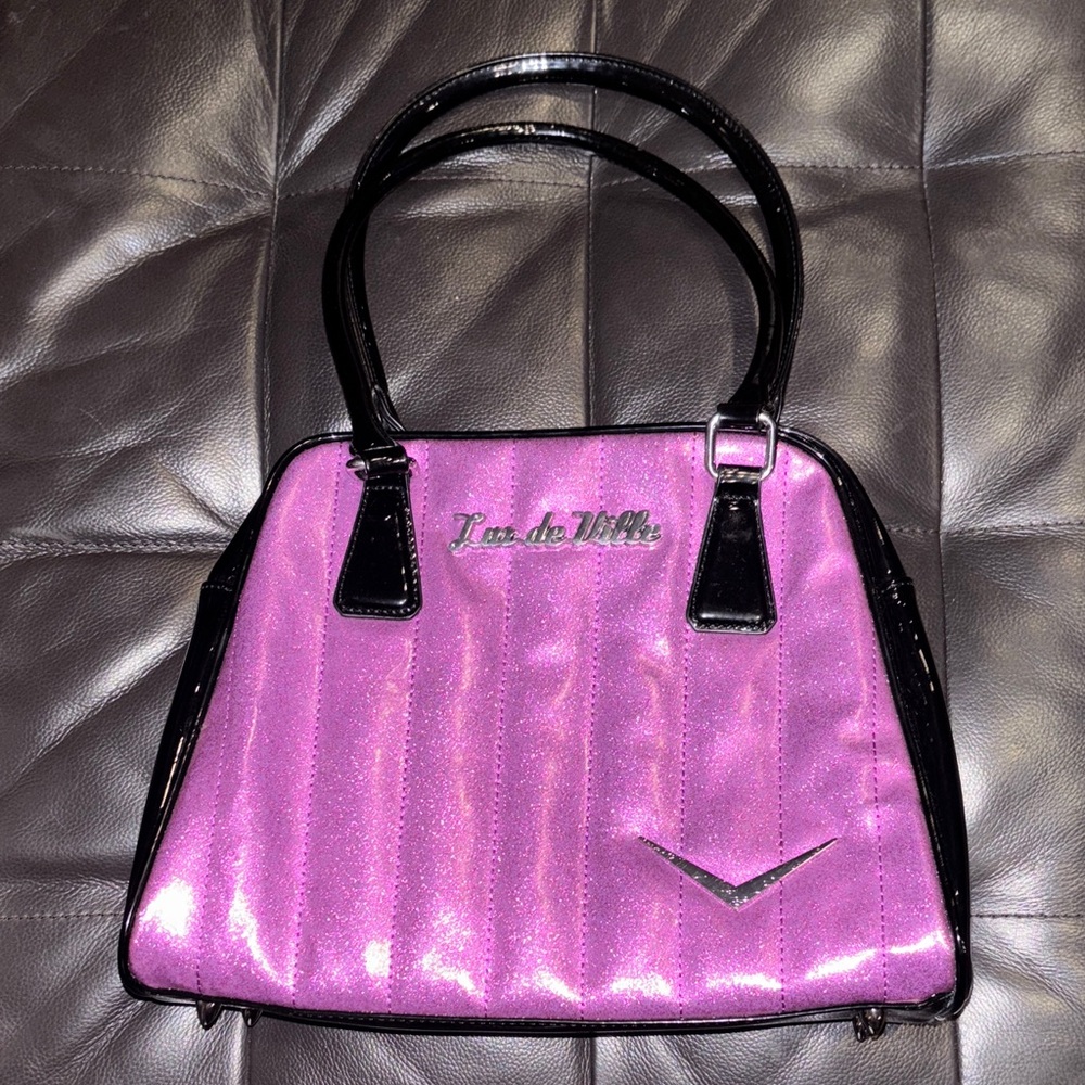 Lux de Ville Purple and Black Satchel